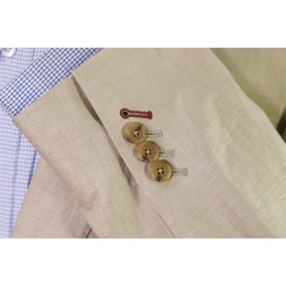 MySuit Custom Made Tan 100% Linen 2-Btn Blazer Jacket 44R - Picture 7 of 10